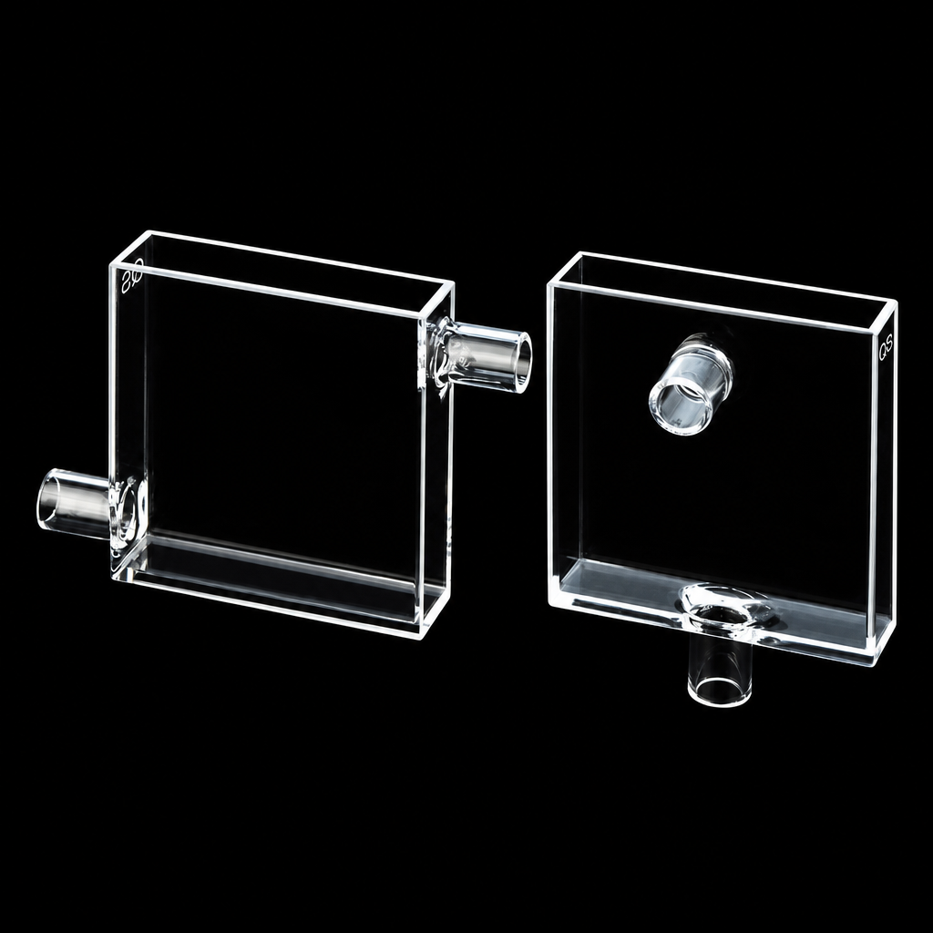 (MQQFC074) Quartz Flow Cell, 14 mL, 8 mm OD, 6 mm ID, 12.5 mm, 40/10 mm Path Length, 1 Piece