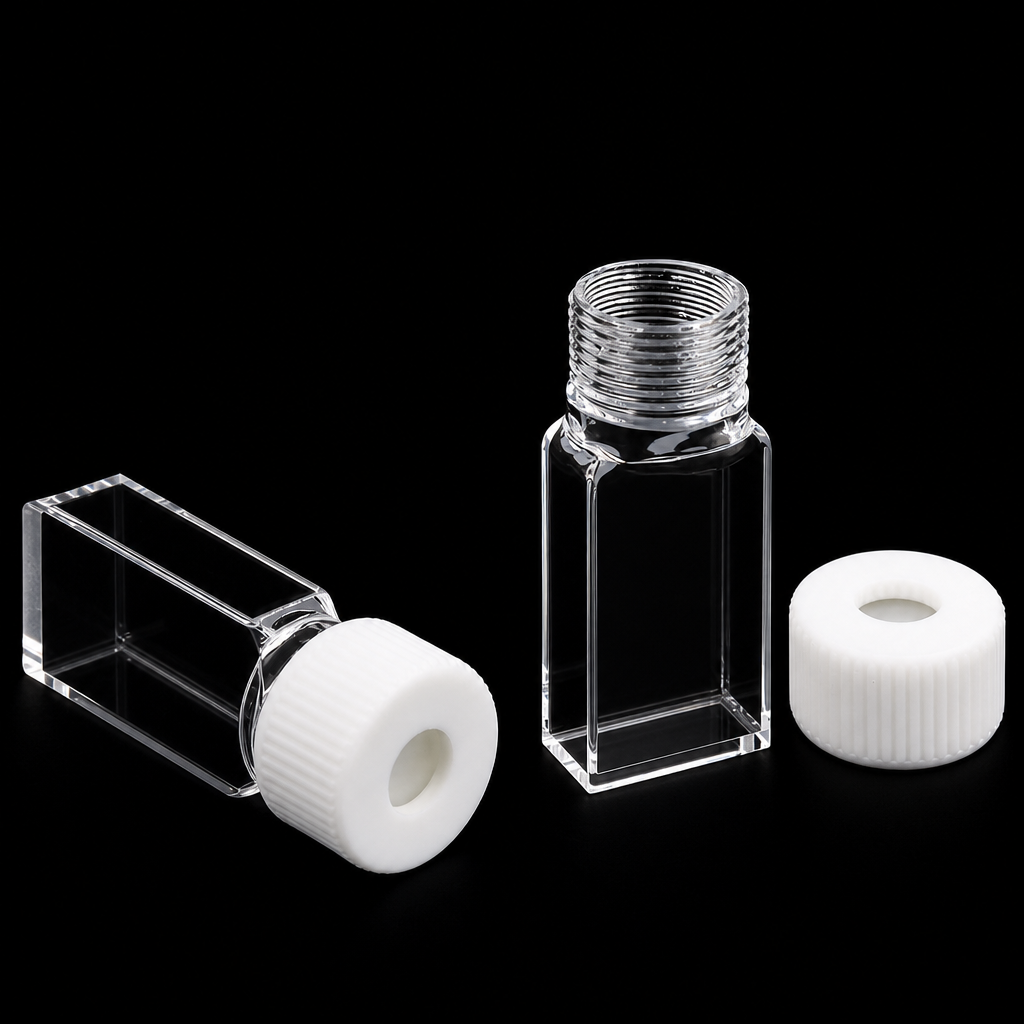 Quartz Screw-Top Sample Cell, 7 mL, 20 mm Version, Electrode-Ready