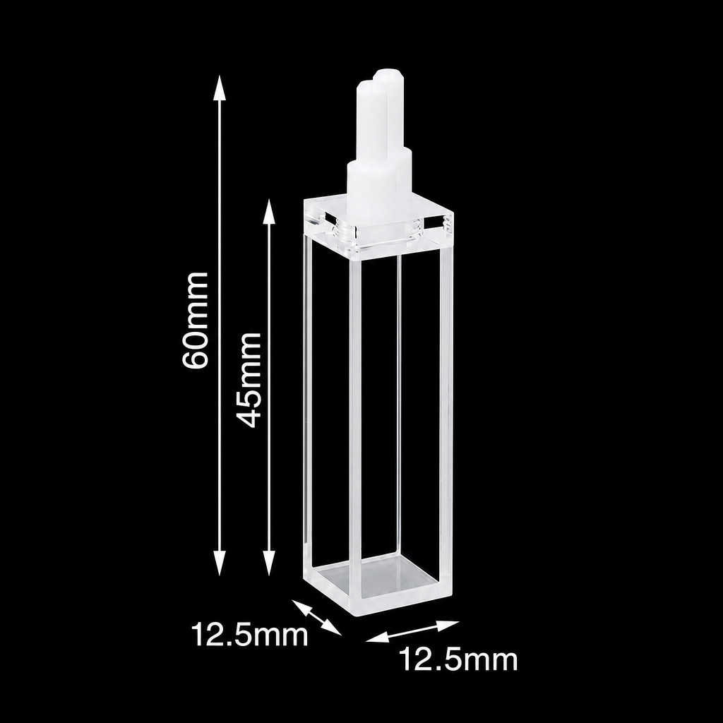 (MQQFC142) Quartz Screw-Top Flow Cell, 10 mm Path, 3.5 mL, Four-Side Light Transmission, 1 Piece