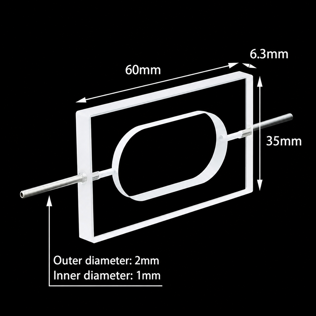 (MQQFC140) Quartz Counting Flow Cell, 5 mm Path, 60 × 35 mm, One-Piece, 1 Piece