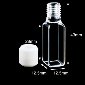 (MQQSC057) Quartz Screw-Top Cuvette, 10 mm Path, 45 mm Height with Cap, 2.5 mL