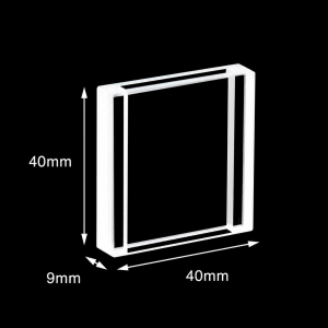 (MQQFC023) Quartz Cuvette Sample Cell, Capacity: 3.6 mL, Dimensions: 30 × 3 × 40 mm, Two-Side Light-Transmitting Design, Adhesive-Bonded Construction, 1 Piece