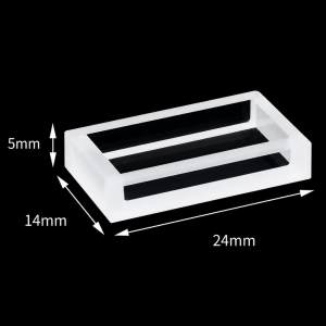 (MQQCU007) Quartz Rectangular Sample Cell, 10 mm path, 600 µL nominal capacity, Shallow Three-Face Optical Layout