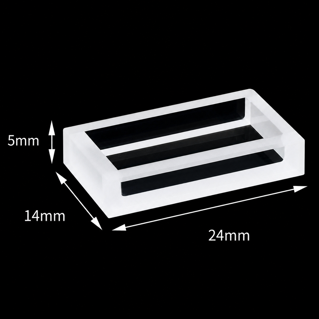 (MQQCU007) Quartz Cuvette, 600 µL, 10 mm Path, 24 × 14 × 5 mm, Powder-Fused
