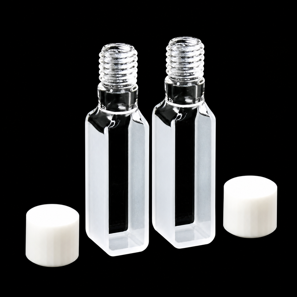 JGS-3 Infrared Quartz Screw-Top Cuvettes, 3.5 mL, 10 mm Path, 2-Pack