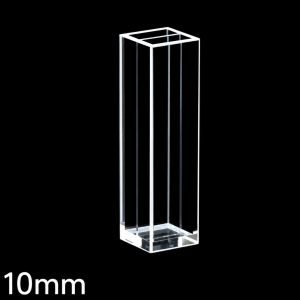 (MQQFL017) Quartz Fluorescence Cuvette, 1575 µL, 45 mm, 10 mm Path Length, 10 × 4.5 × 43 mm, Custom Size, Molded 83, Optically Contacted One-Piece Construction, 1 Piece