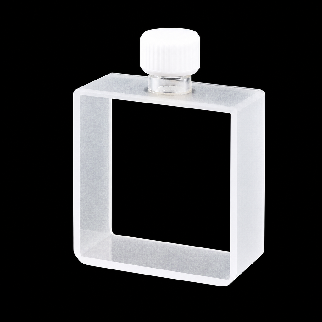 (MQQSC015) Quartz Square Screw-Mouth Sample Cell, 26 mm path length, 80 mL capacity, two-side light transmission, 1 piece
