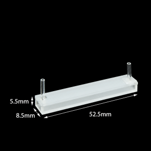 (MQQFC076) Quartz Flow Cell, 50 mm path, 700 µL nominal capacity, Two Top Tubes, One Extending into Chamber