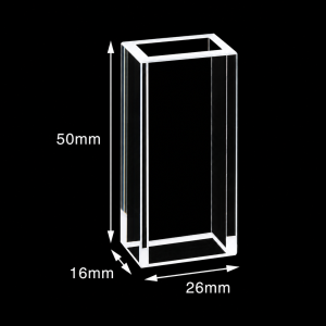 (MQQFC021) Quartz Cuvette Sample Cell, Capacity: 10 mL, Dimensions: 20 × 10 × 50 mm, Four-Side Light-Transmitting Design, Optical-Cement-Bonded Integrated Construction, 1 Piece