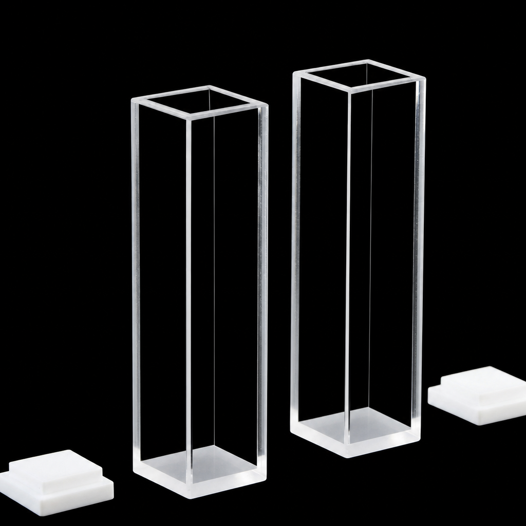 (MQQPA006) Glass Cuvette Sample Cell, Four-Way Optical Configuration, Integrated One-Piece Construction