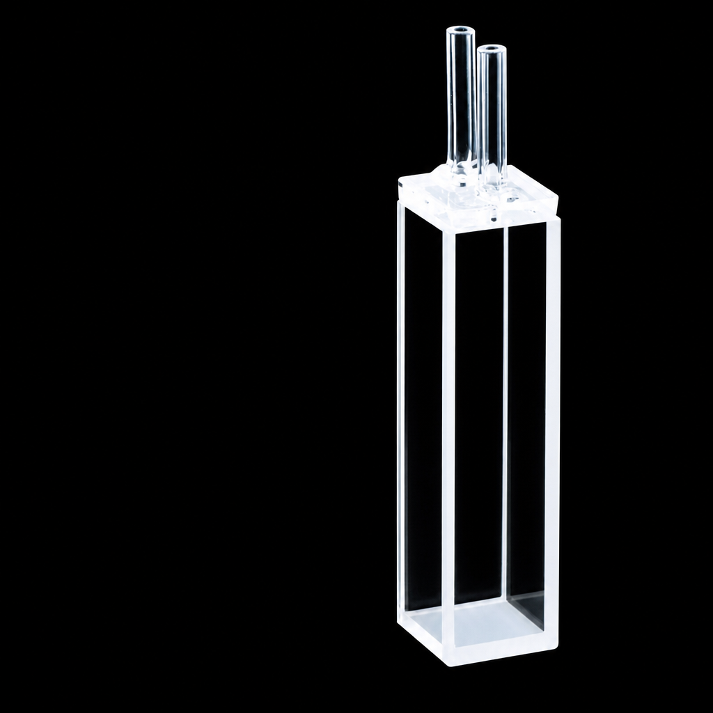 (MQQFL019) Quartz Fluorescence Flow Cell, Path Length: 10 mm, Capacity: 3.5 mL, Four-Side Light-Transmitting Design, 1 Piece