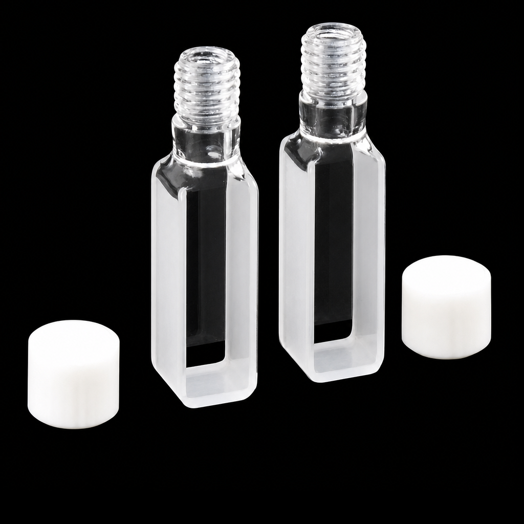 (MQQSC014) JGS-3 Infrared Quartz Screw-Top Cuvettes, 3.5 mL, 10 mm Path, 2-Pack