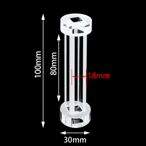 (MQQFC072) Quartz Flow Cell, 10 mm path, 10 mL nominal capacity, Sintered Body with End Flanges