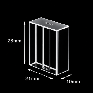 (MQQFC015) Quartz Cuvette Sample Cell, Capacity: 130 µL, Dimensions: 5 × 1 × 26 mm, Adhesive-Bonded Construction, 1 Piece