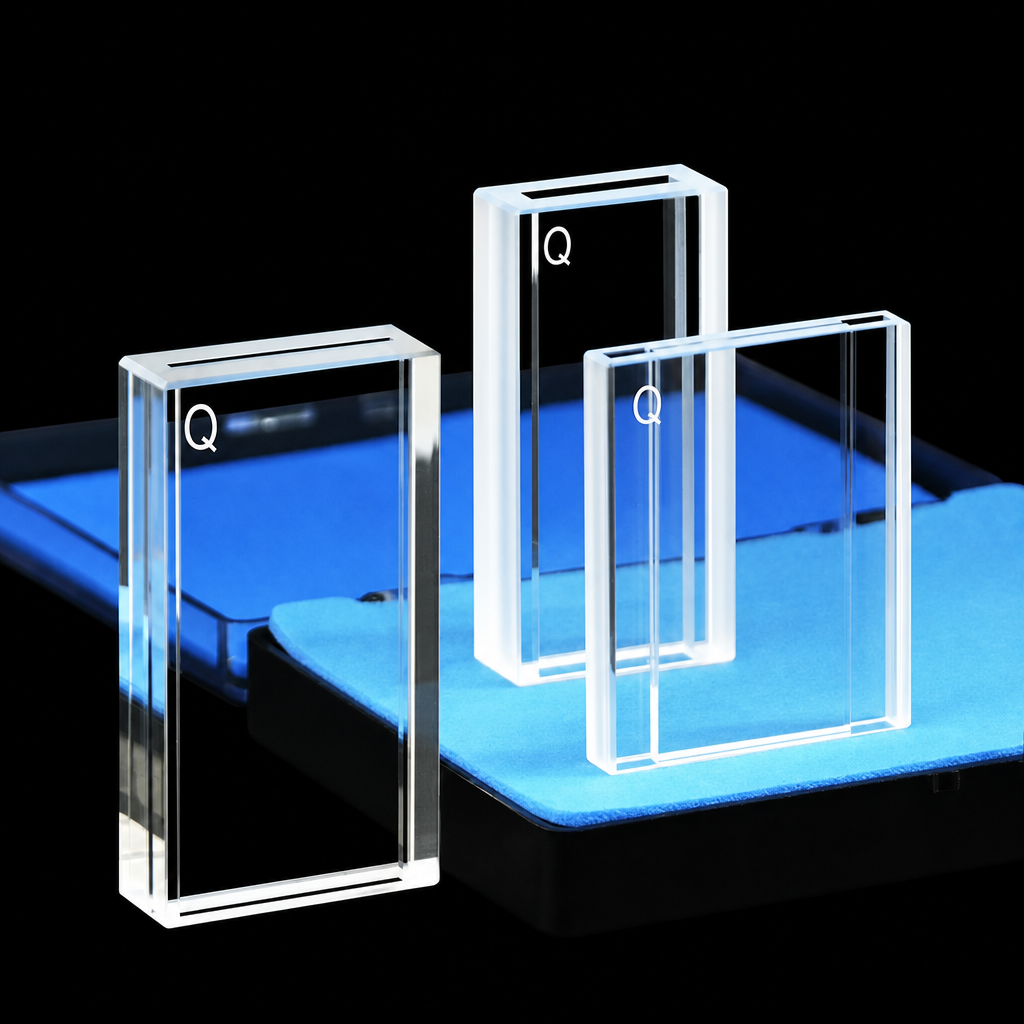 (MQQFC062) Quartz Flow Cell, Capacity: 25 µL, Dimensions: 18 × 1 × 18 mm, Two-Side Light-Transmitting Design