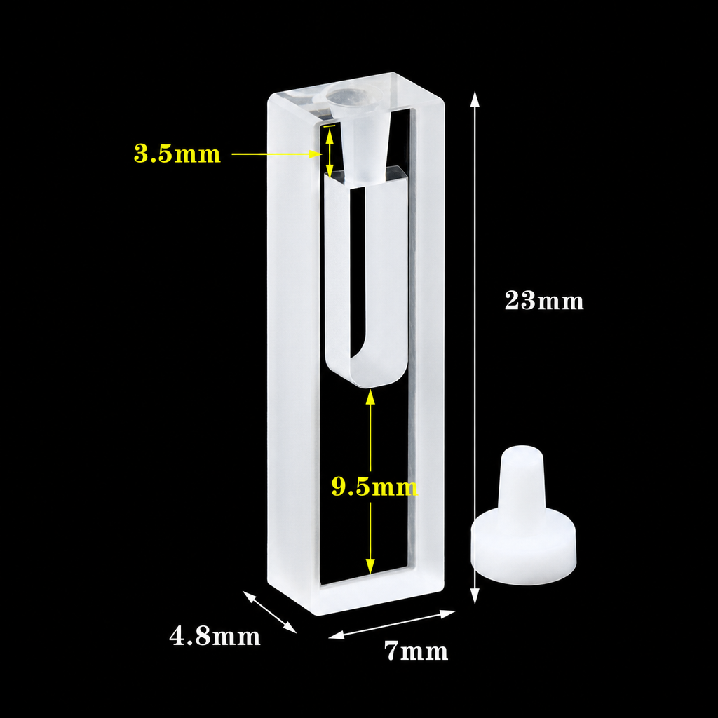 Quartz Stoppered Cuvette Sample Cell, 4 mm Path Length, 120 µL, 1 Piece