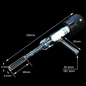 (MQQSC067) Quartz Screw-Top Cuvette, 2 mm path, 700 µL nominal capacity, Long Neck with Side Connection