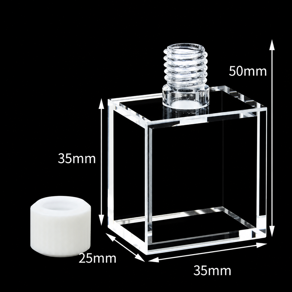 (MQQSC071) Quartz Fluorescence Screw-Top Cuvette, 30 mm / 20 mm Dual Paths, Five-Side Light Transmission, 1 Piece