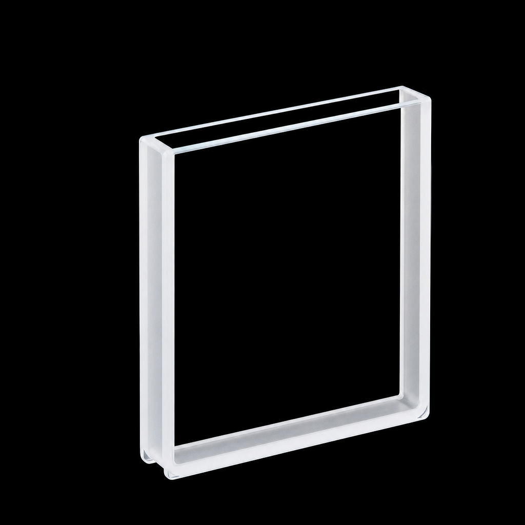 Quartz Large-Window Cuvette, 7 mL, 45 mm, 5 mm, 45 × 45 × 7 mm, Quartz, Two-Way Light, 1 Piece