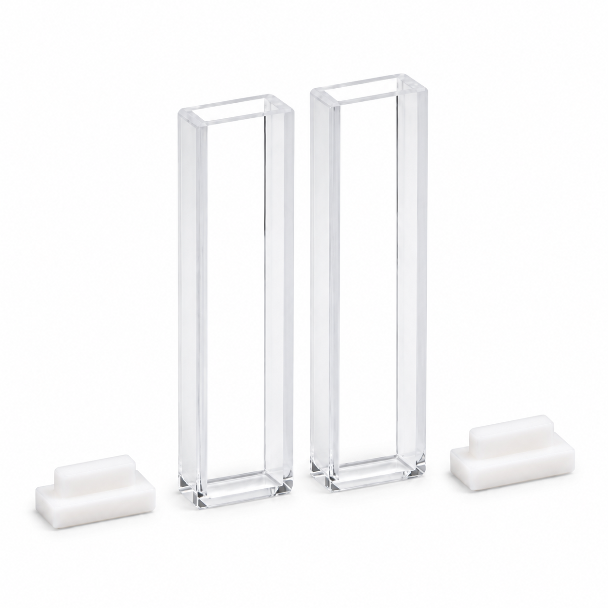 SCHOTT Glass Cuvette, 3 mm Path, 1.05 mL, 2 Pieces with Caps
