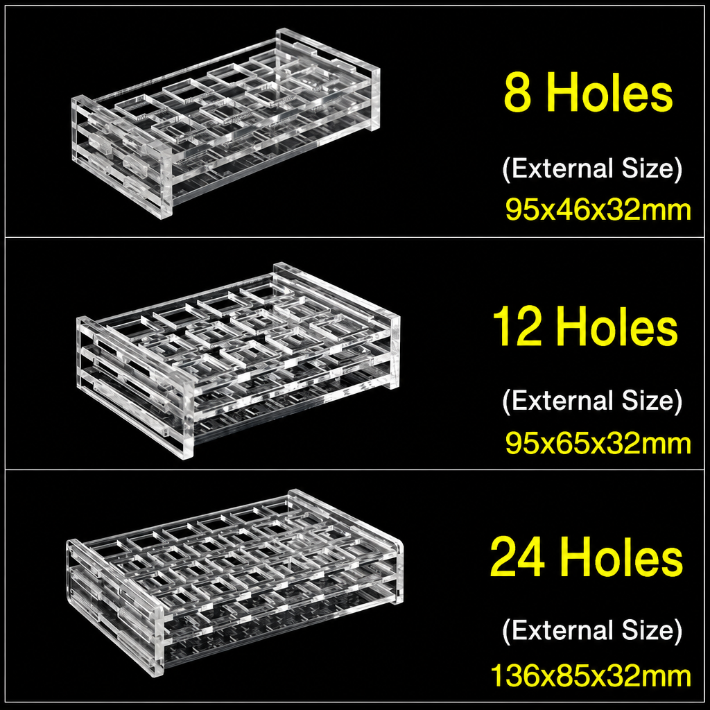 Cuvette Rack, 30 mm, 20 mm, Plastic, 5, 1 Piece