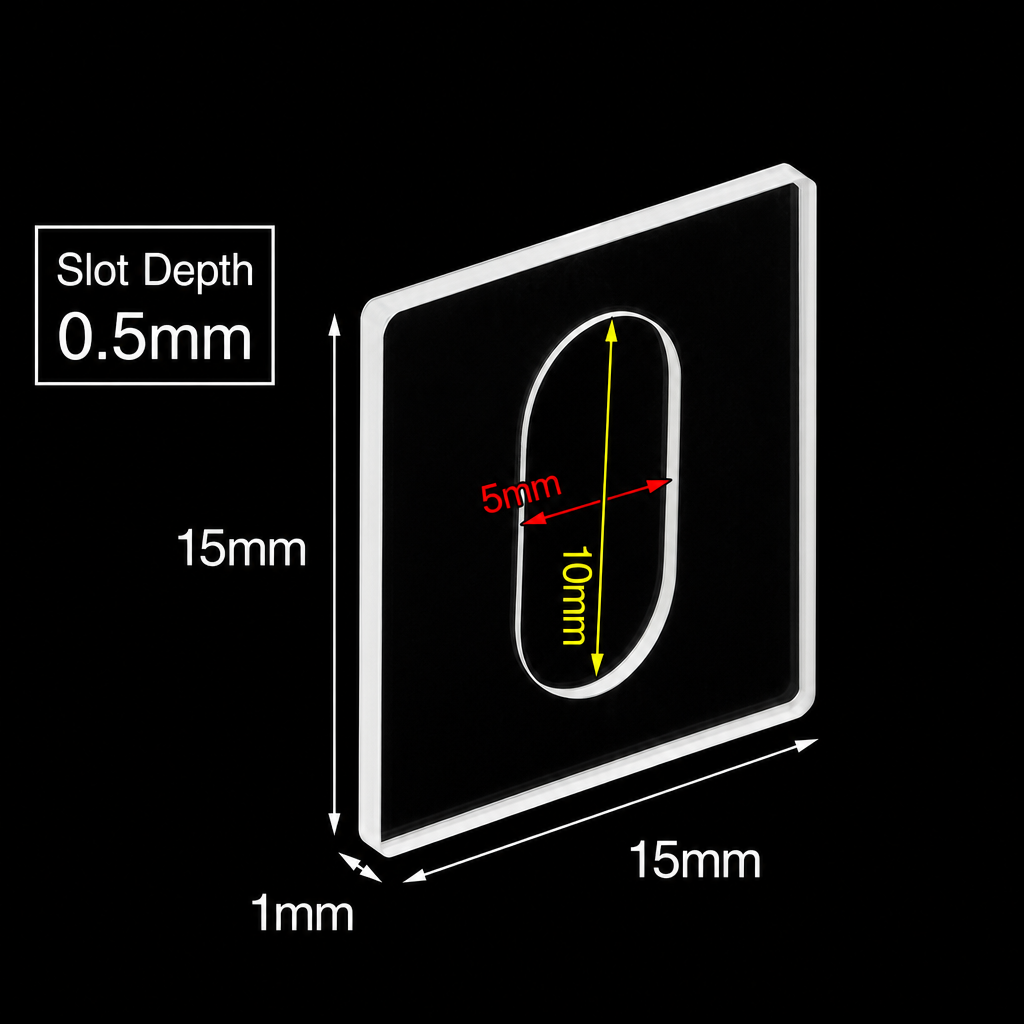 Quartz Sample Cell with Polished Groove, 5 × 10 mm, 1 Piece