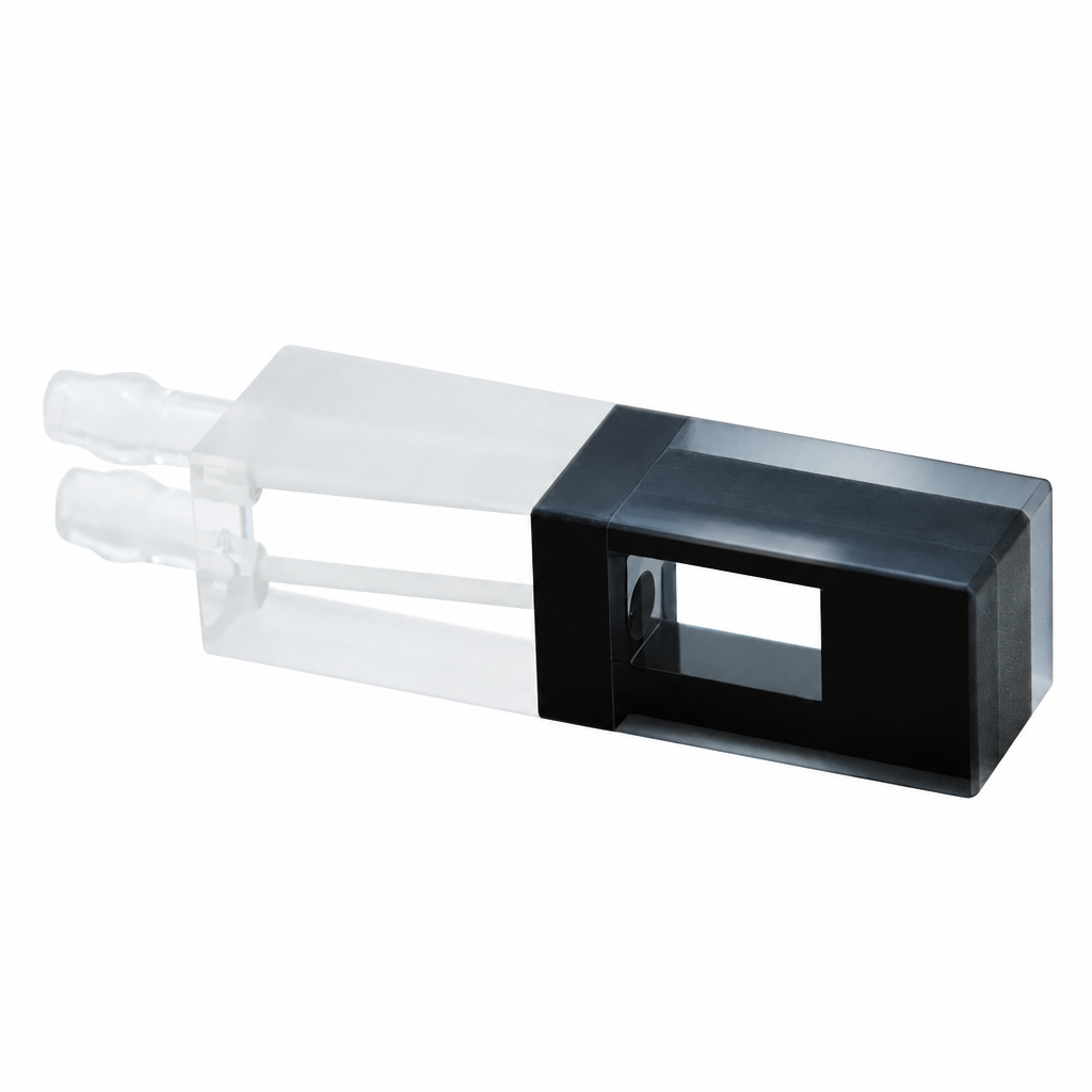 (MQQFC086) Quartz Micro Flow Cell, Window Dimensions: 6.5 × 10 mm, Two-Side Light-Transmitting Design