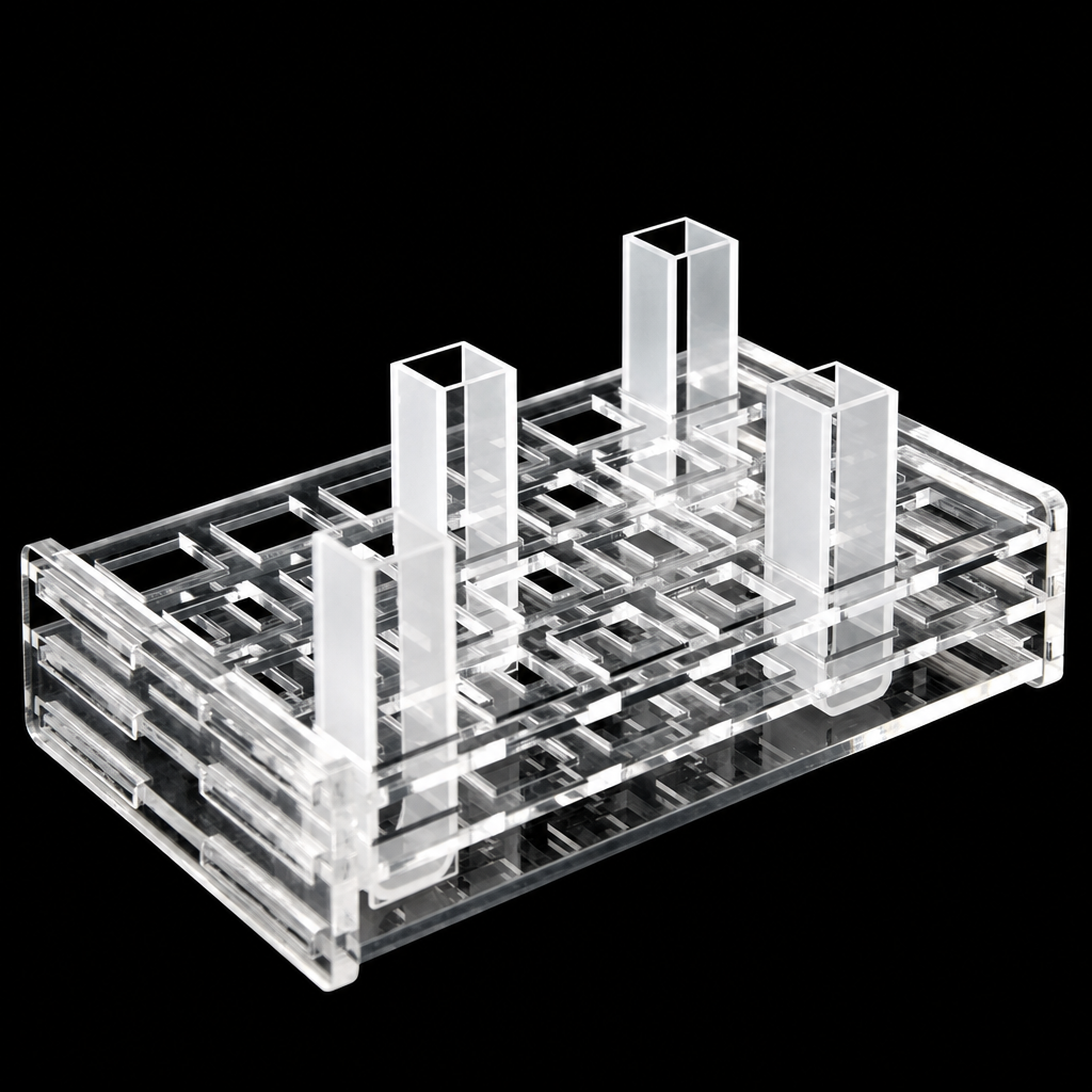 Cuvette Rack, 25 mm, 85 × 60 × 25 mm, Plastic, 12, 1 Piece