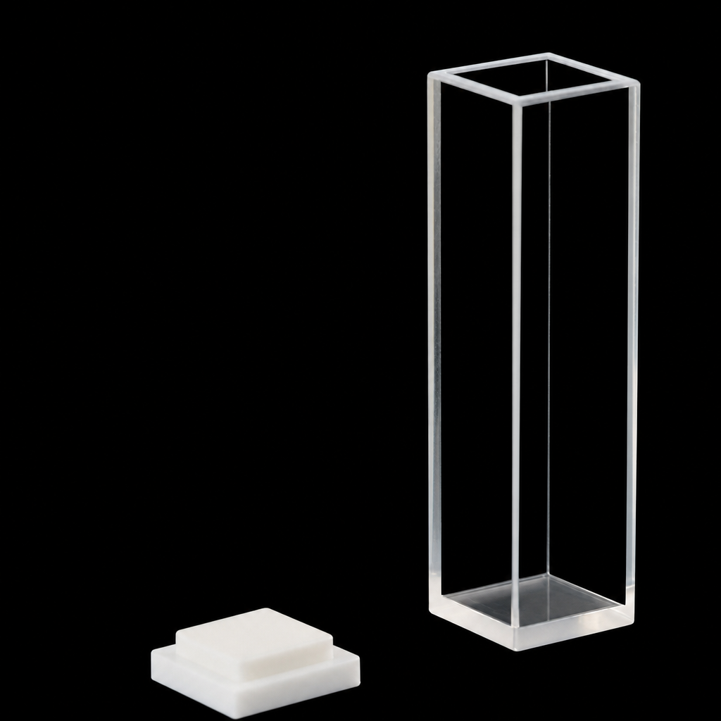 (MQQPA006) Glass Cuvette Sample Cell, Four-Way Optical Configuration, Integrated One-Piece Construction