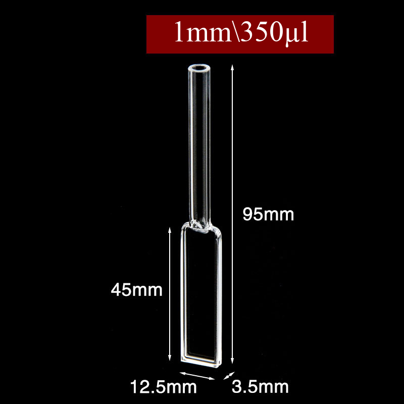 Quartz 1mm Cuvette With Tubing, 350ul, Molded 83, Two-way Light, 1pc/ea, C012WS