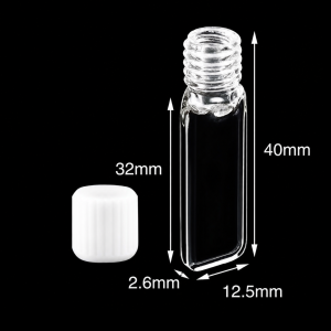 (MQQSC065) Quartz Screw-Top Cuvette, 0.1 mm Path, 45 mm Height with Cap, 30 µL