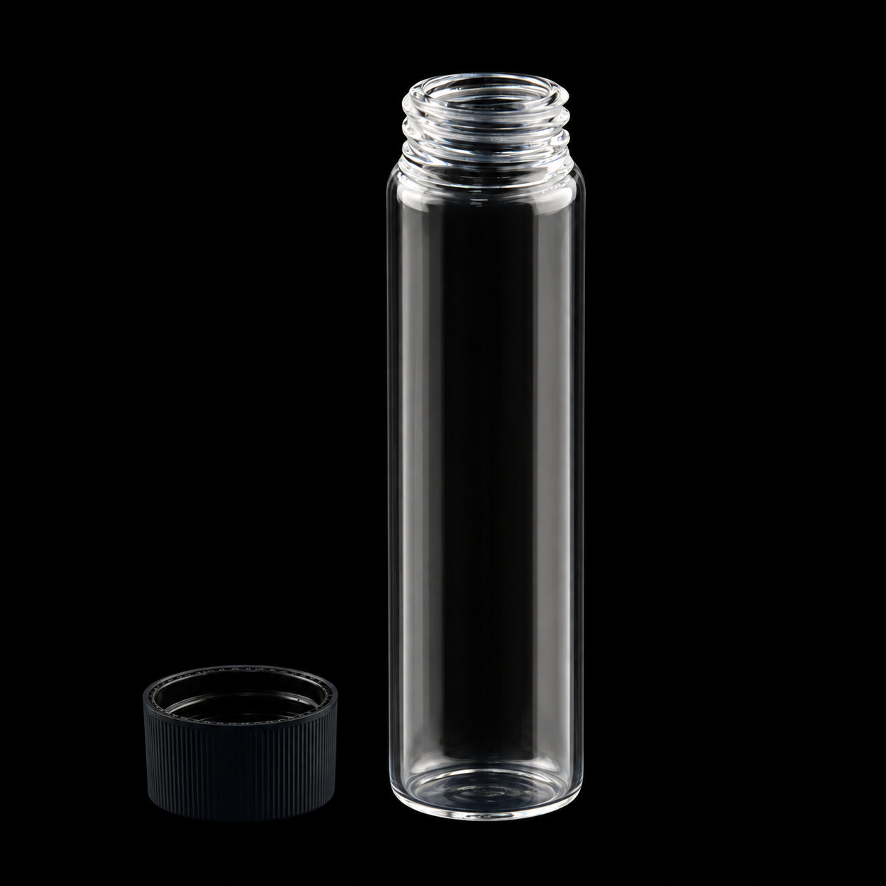 (MQM380) Quartz Screw Sample Vial, Volume: 40 mL, Size: 28 x 105 mm