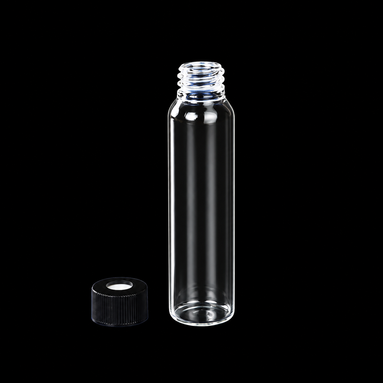 (MQSV-30-25X97-V) Quartz Screw Sample Vial, Volume: 30 mL, Size: 25 x 97 mm