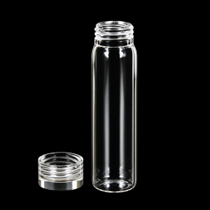 (MQSV-40-QCV) Quartz Screw Sample Vial with Quartz Cap, Volume: 40 mL, Size: 28 x 105 mm