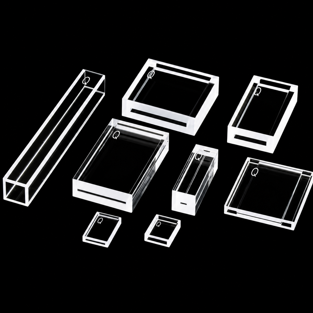 (MQQFC062) Quartz Flow Cell, Capacity: 25 µL, Dimensions: 18 × 1 × 18 mm, Two-Side Light-Transmitting Design