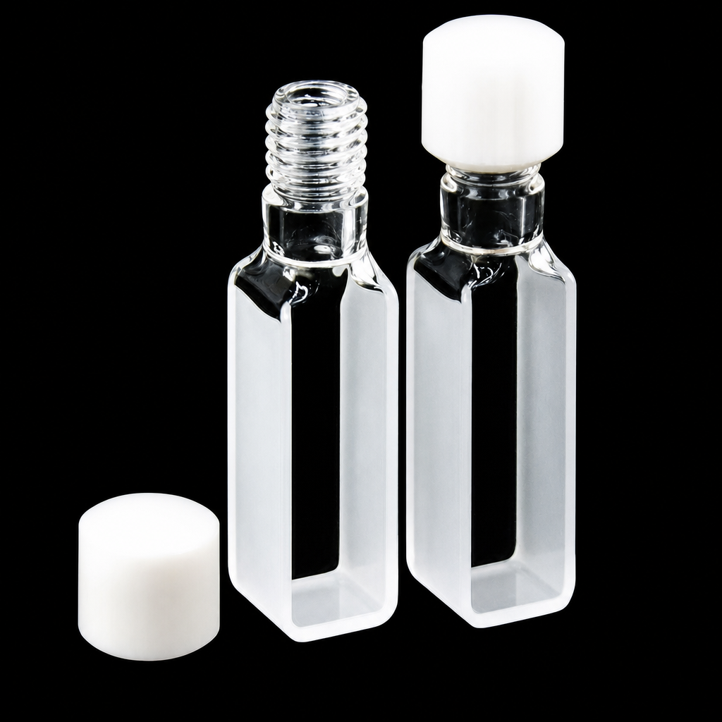 JGS-3 Infrared Quartz Screw-Top Cuvettes, 3.5 mL, 10 mm Path, 2-Pack
