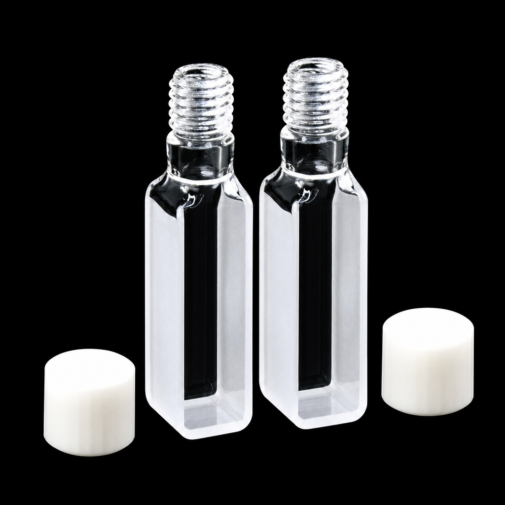 JGS-3 Infrared Quartz Screw-Top Cuvettes, 3.5 mL, 10 mm Path, 2-Pack