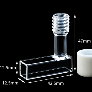 (MQQSC068) Quartz Screw-Top Cuvette, 40/10 mm paths, Long Low Chamber