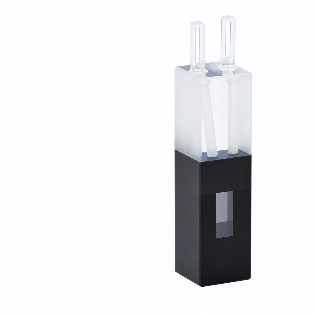 (MQQFC099) Quartz Flow Cell, 10 mm Path Length, 4 × 10 mm, 400 µL, Custom Size, Two-Way Light, 1 Piece