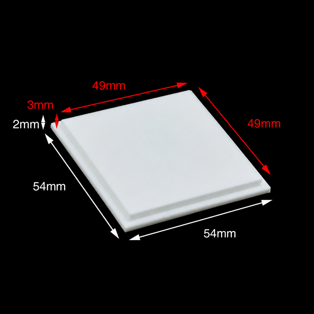 PTFE square cuvette lid, 54 × 54 mm outer size
