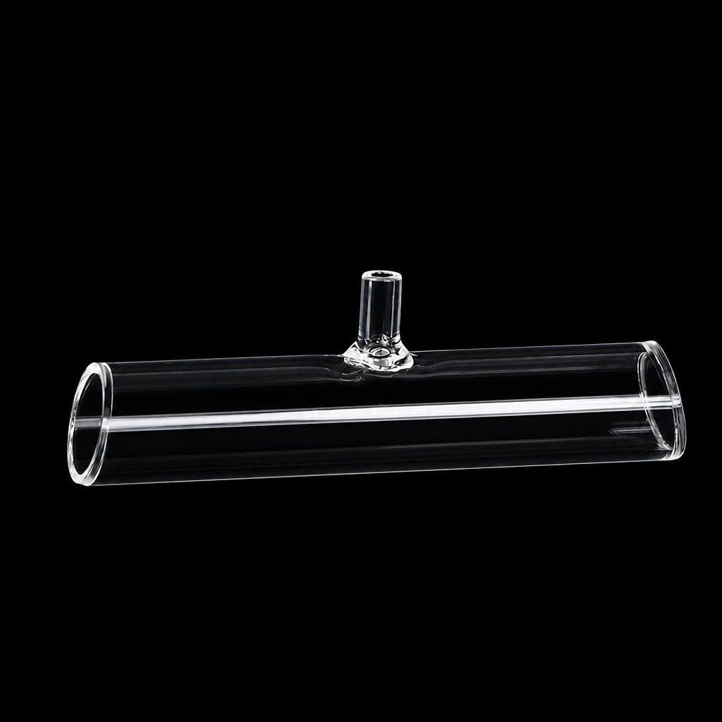 Quartz trapezoidal atomic vapor cell with top branch connection