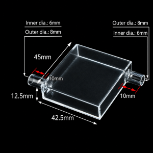 (MQQFC074) Quartz Flow Cell, 40/10 mm paths, 14 mL nominal capacity, Connections on Opposite Edges