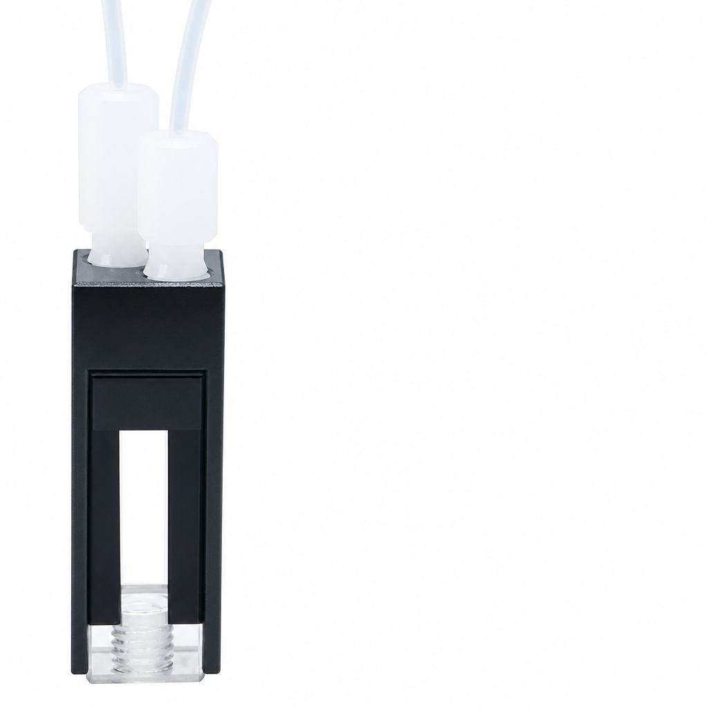 (MQQFC145) Quartz Flow Cell, 10 mm Path Length, 600 µL Capacity, 3.5 × 17.5 mm Window, 36 × 12.5 × 12.5 mm, 1 Piece