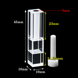 (MQQST008) Quartz Stoppered Cuvette, 8 mm path, 680 µL nominal capacity, Raised-Base Chamber