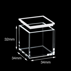 (MQQHC010) Quartz High-Capacity Cuvette, 30 mm Path, Quartz Lid, Five-Sided Optical Windows