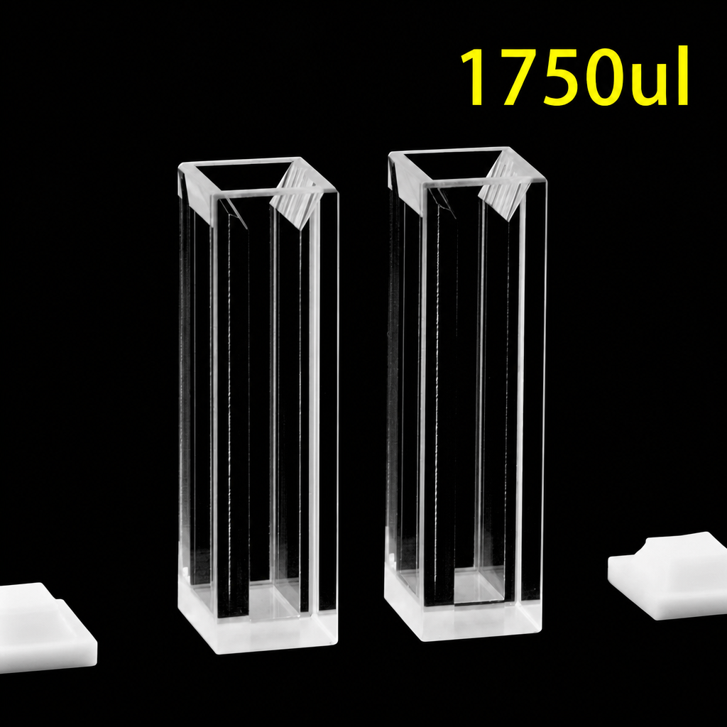 (MQQMC070) Glass Fluorescence Micro Cuvette, 10 mm Path, 5 mm Slit, 1.75 mL, Four-Way Light, Pack of 2