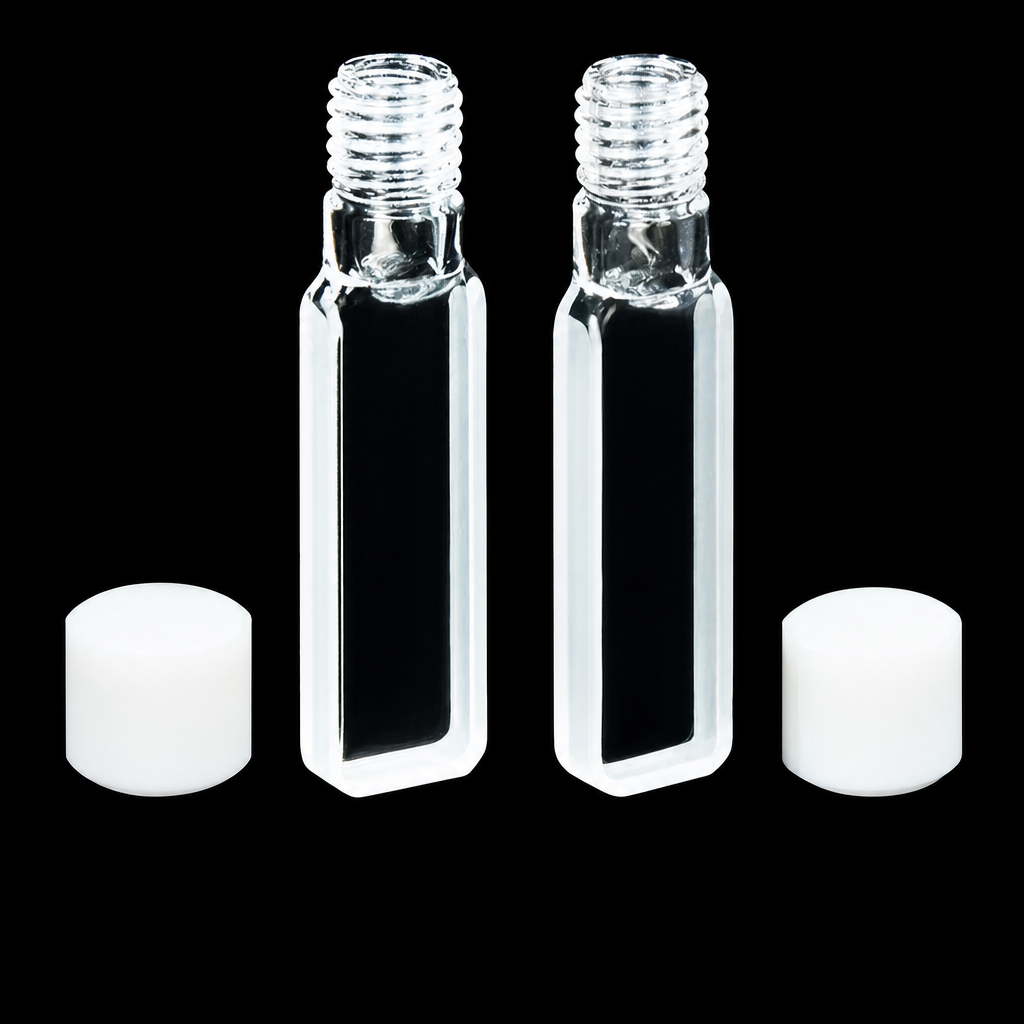 (MQQSC002) Quartz Screw-Top Cuvette, 3 mm Path, 1.05 mL, Two-Side Transmission, 2-Pack