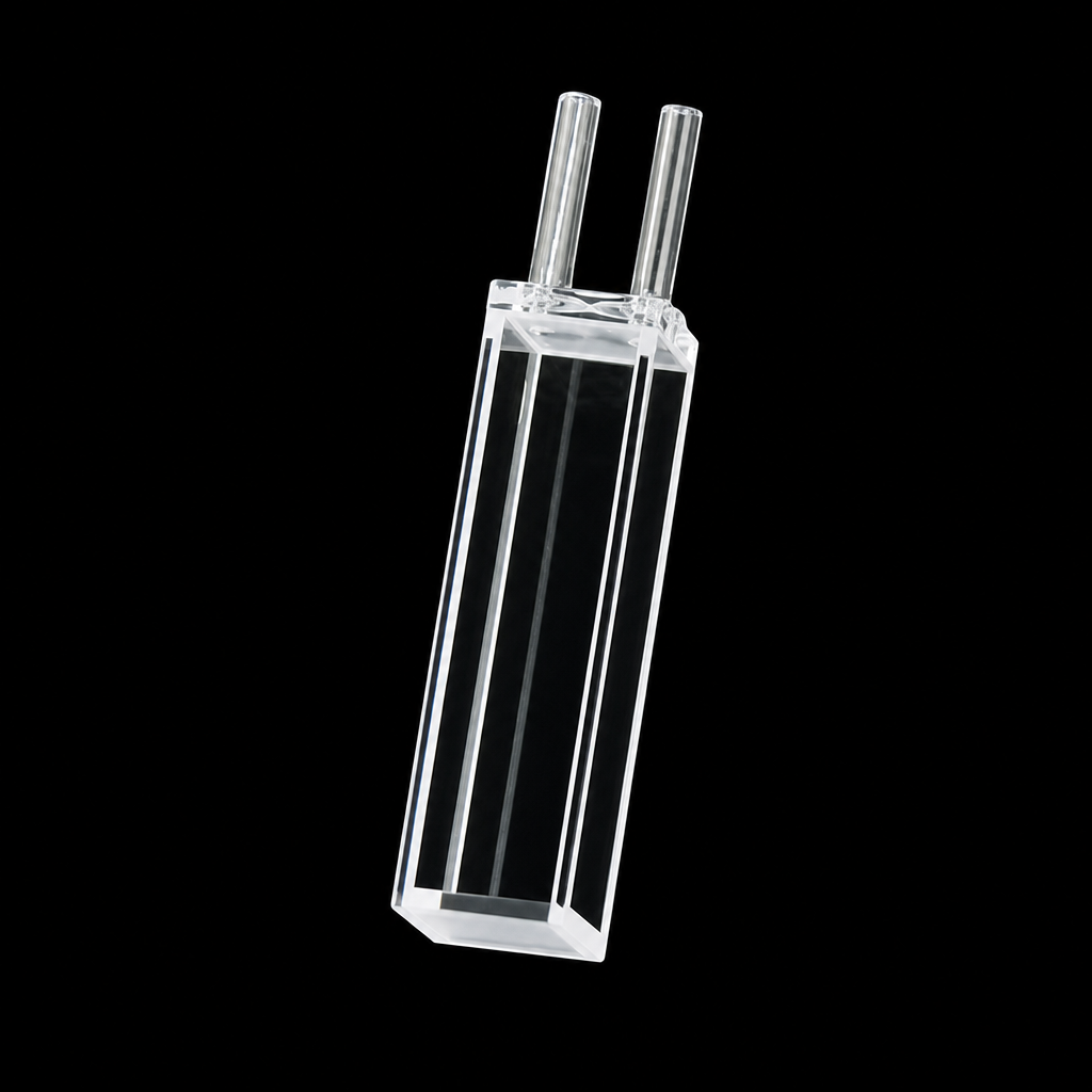 (MQQFL019) Quartz Fluorescence Flow Cell, Path Length: 10 mm, Capacity: 3.5 mL, Four-Side Light-Transmitting Design