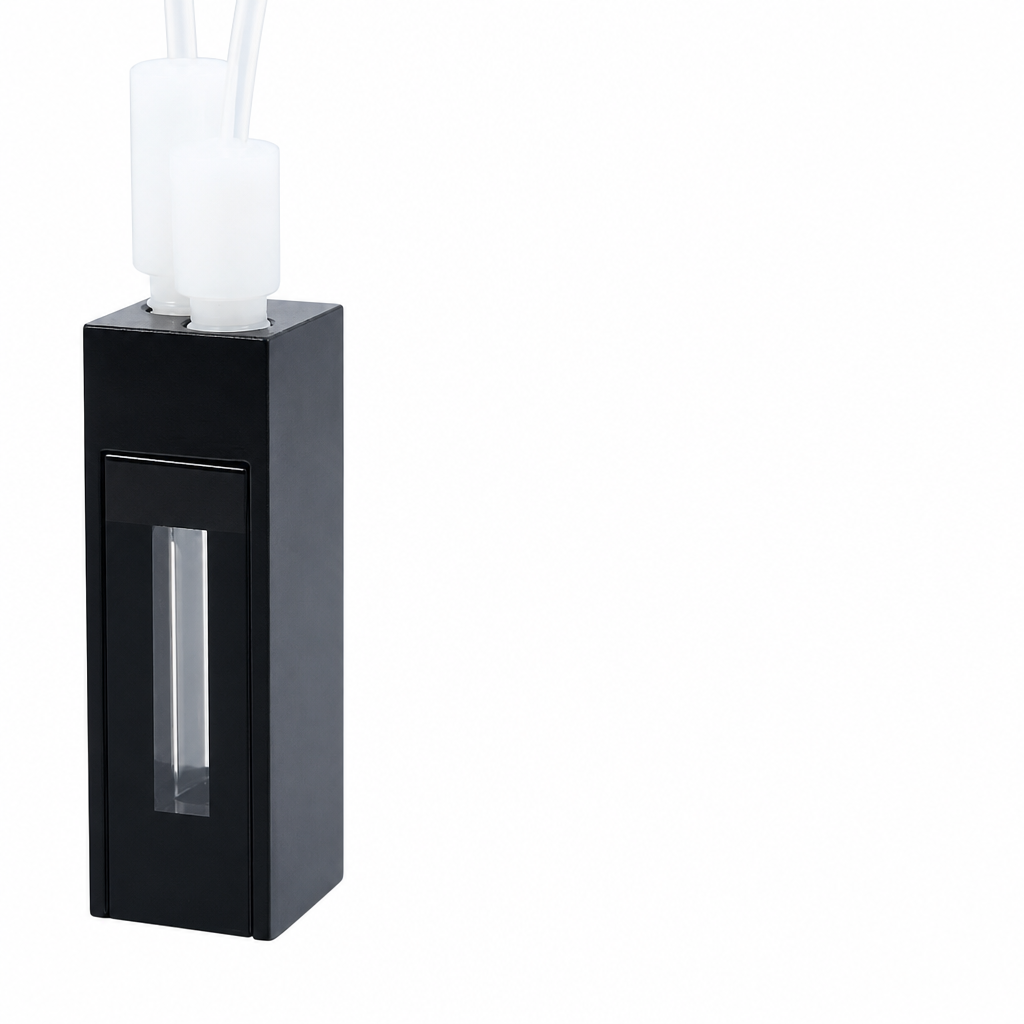 Quartz Fluorescence Flow Cell, 600 µL, 10 mm Path, 3.5 × 17.5 mm Window