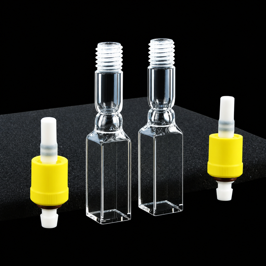 (MQQFL053) Quartz Fluorescence Sample Cell, 10 mm Path Length, Five Optical Faces, Pack of 2